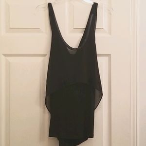 Black Cross-Back Draped Top